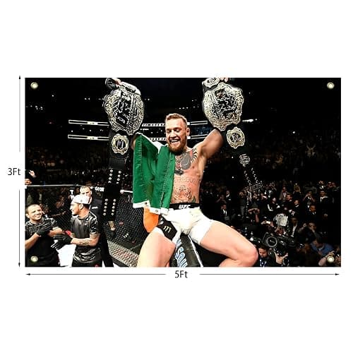 Conor McGregor Boxing Flag Funny Poster Durable Man Cave Wall Flag with Brass Grommets 3x5 Feet Tapestry for College Dorm Room Decor,Outdoor,Bedroom, Parties gifts, travel, filming,events,festivals.. thumbnail 3