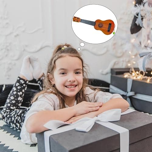 Kids Toy Ukulele Guitar,17 Inch Classical Guitar Musical Toy,4 Strings Guitar Ukulele Educational Learning Toy for Toddlers and Preschoolers - Round-shaped thumbnail 7