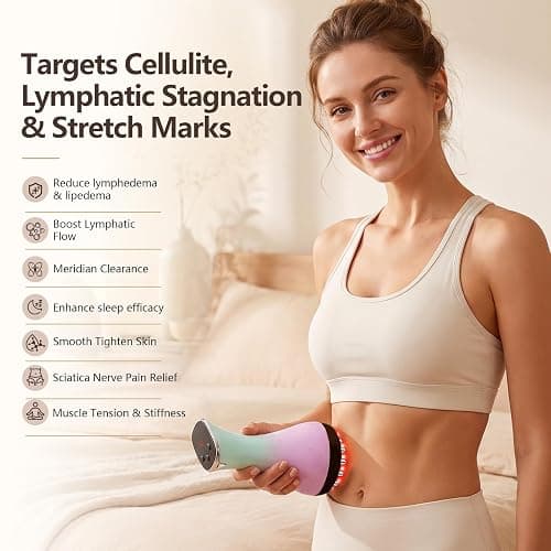 Lymphatic Drainage Massager & Anti Cellulite Massage Tool - Helps Reduce the Appearance of Cellulite and Stretch Marks, 4-in-1 Body Sculpting Machine with Heat, Light, Vibration & Microcurrent thumbnail 3