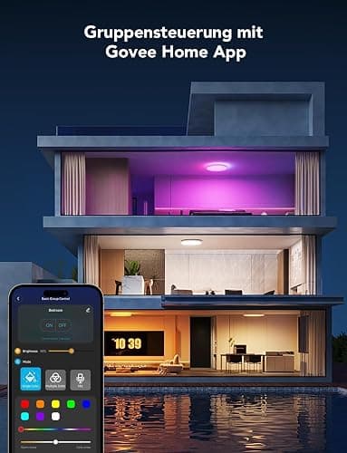 Govee Deckenleuchte RGBIC Smart, 24W Ø30cm Led Deckenleuchte dimmbar, Deckenlampe Led mit 16 Millionen DIY Farben, Kompatibel mit Alexa & Google Assistant, für Schlafzimmer thumbnail 8