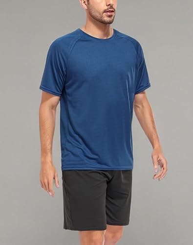 Kinglaman 5 Pack Mesh Workout Shirts for Men Dry Fit Gym Shirts Quick Dry Athletic Short Sleeve T-Shirt Moisture Wicking thumbnail 6