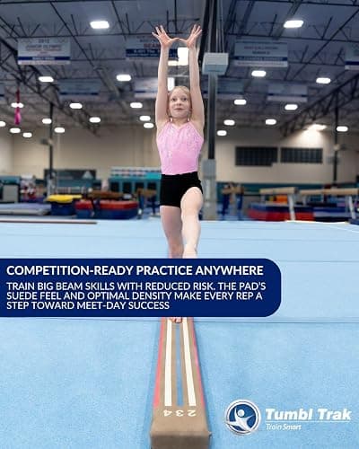Tumbl Trak 8 Ft Laser Balance Beam with Solid Wood Core Gymnastics Low Balance Training Beam - Pro (16 Feet) - Balance Beam thumbnail 6