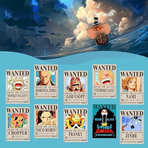 TYZZHOA 25PCS Anime [OP] Wanted Posters 30×21cm, New Bounty Edition, Straw Hat Pirates Crew Nika Luffy 3 Billion, Zoro, Sanji, [OP] Anime Gifts thumbnail 4