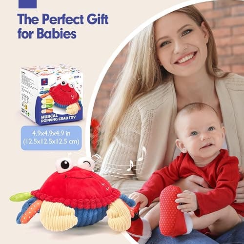 hahaland Baby Toys 12-18 Months - Crawling Musical Dancing Walking Moving Bouncing Learning Crab Tummy Time Toy Sensory Toddler Travel Toys for 1-3 Year Old Christmas Birthday Gifts Stocking Stuffers thumbnail 7