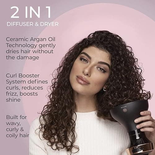 Bellissima Diffon Hair Diffuser and Ceramic Curly Hair Dryer - DF1 5000 - Lightweight and Compact thumbnail 2