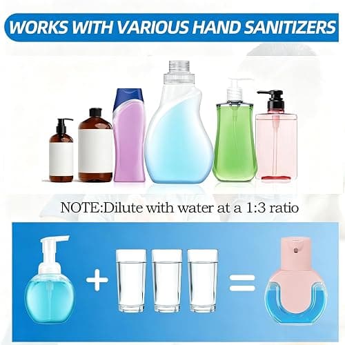 Ipefan Automatic Soap Dispenser Touchless,Rechargeable Foaming Soap Dispenser,15oz/420ml Smart Hand Soap Dispensers,4-Level Adjustable,Wall Mount for Bathroom Kitchen Dish Soap,Hands-Free (Pink) thumbnail 3