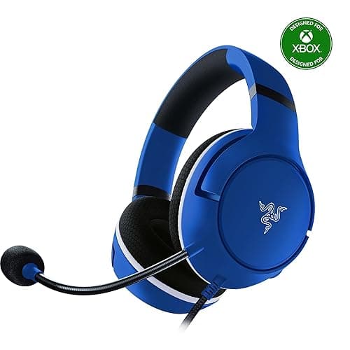 Razer Kaira X Wired Headset for Xbox Series X|S, Xbox One, PC, Mac & Mobile Devices: Triforce 50mm Drivers - HyperClear Cardioid Mic - Memory Foam Ear Cushions - On-Headset Controls - Shock Blue - Blue - Xbox