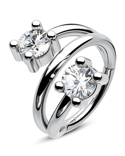 CM Crareesi Mania Helix Hoop Earrings - 316L Stainless Steel Cartilage Earrings - 16G Double Helix & Daith Piercing Jewelry - Image 1