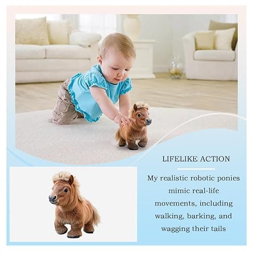 My Realistic Robot Ponys, Interactive Simulation Horse Robot Toy, Walking Toy Electric Interactive Smart Simulation Horse, Cuddly Kids Robots Pet, Soft Robotic Pet for Boys Girls, Birthday thumbnail 2