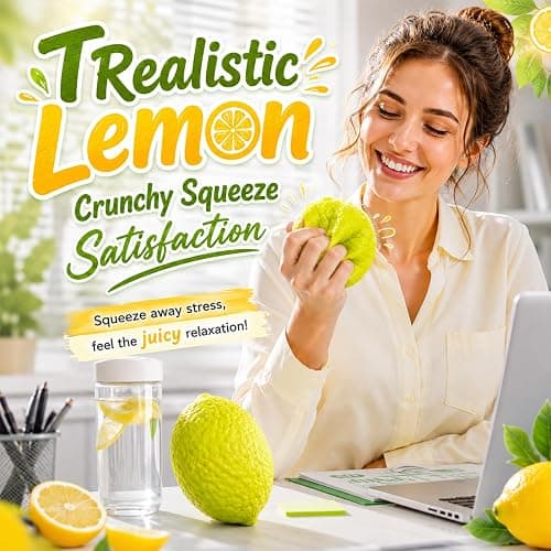 Crunchy Lemon Squishy, Color Changing Crispy Lemon Stress Ball for Anxiety Relief Toy Squeeze Shapeable for Adults thumbnail 4