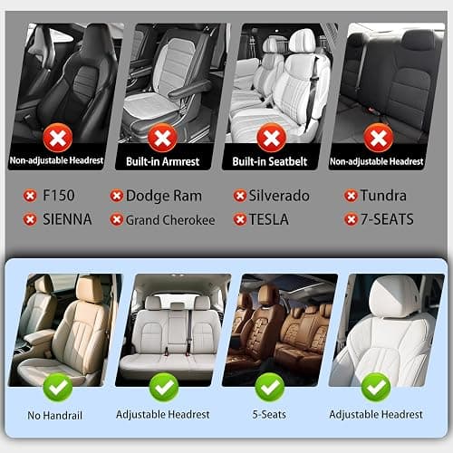 NS YOLO Universal Fit Premium Pink Leather 5-Seats Car Seat Covers | Waterproof full-set seat protector for Cars,SUVs,Trucks,airbag-safe,wipe-clean,10-min install,all-season car seat cushion. thumbnail 2