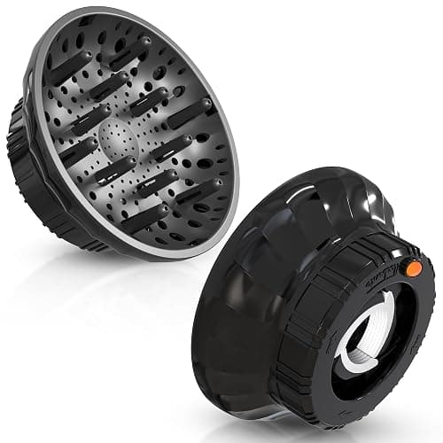 Universal Hair Diffuser for Blow Dryer - Fits All 1.4-2.4 inch Dryers, Professional Ionic Diffuser Attachment for Curly/Wavy Hair, Reduces Frizz & Enhance Curls, Lightweight, Travel-Friendly (Black) thumbnail 8