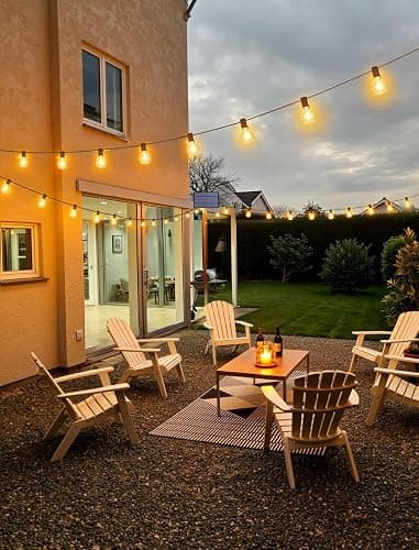 Larkvue 25FT Solar String Lights Outdoor with Remote, Waterproof Dimmable 3 Modes Patio Lights with 10+1 LED Shatterproof G40 Bulbs for Wedding-Brown thumbnail 5