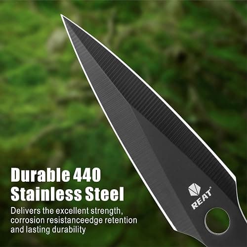 REAT Throwing Knives - 12 Piece, 6.5" 440 Stainless Steel with Full Tang Design, Includes Nylon Carrying Case for Safe Storage,Ninja Kunai Knives for Competition,Training,Recreation,Gifts for Men,Women thumbnail 3
