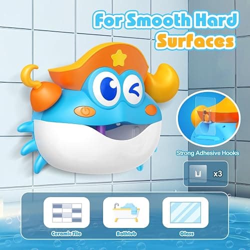 Bath Toys,Light Up Baby Bath Toys Bath Bubble Machine with Colourful RGB Light Great Birthday for Toddler Boys and Girls Tub Toy for Kids Ages 1-3 4-8 thumbnail 4