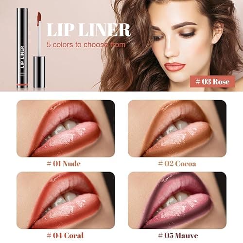 dfjdskl Lip Stain - Long Wear Tattoo Lip Liner, Waterproof & Transfer-proof Peel Off Lip Stain with Matte Finish, Lip Tint For All Skin Types, Gifts for Women (Rose) thumbnail 8