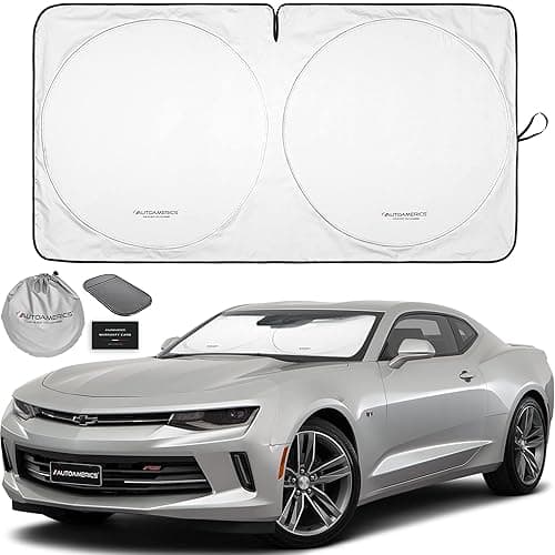 Autoamerics 1-Piece Windshield Sun Shade Foldable Car Front Window Sunshade for Most Sports Cars SUV Truck - Best Heat Shield Reflector Cover - Blocks Max UV Rays & Keeps Your Vehicle Cool - Small Fit - Image 1