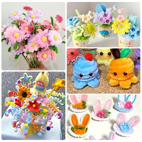 GAGANIU Glitter Gold Craft Pipe Cleaners, Bright Color Chenille Stems for Crafts – 12 inch Craft Supplies for DIY Projects, Art Activities, Decorations & More thumbnail 5