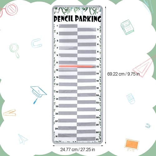 Sabary Pencil Parking Pocket Chart Pencil Dispenser Organizer Holder Nylon Fabric with Grommets and Magnetic Strip for Kids Teachers Classroom School Storage Supplies(Fresh) thumbnail 3