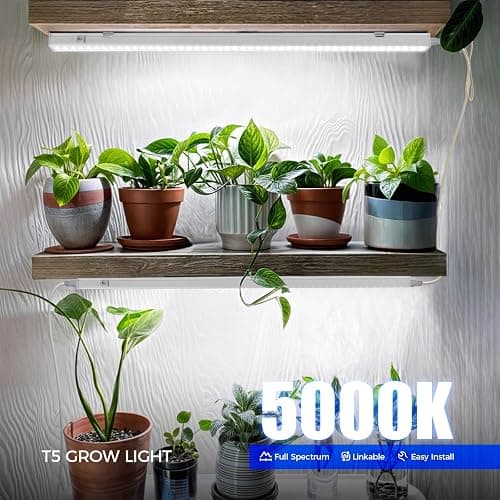 Barrina T5 Grow Lights, 5000K White Full Spectrum LED Grow Light, 2ft 80W (8 x 10W) Plant Grow Lights for Indoor Plants, Plug and Play, 8-Pack thumbnail 2