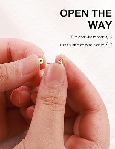 Wssxc 6 Pairs Hypoallergenic Cubic Zirconia Earrings Surgical Steel Flat Back Studs for Cartilage, Screw Back Fashion Jewelry thumbnail 7