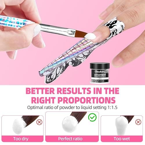 DouborQ Acrylic Nail Kit with Electric Nail Drill Nail Lamp,U V Nail Dryer Light Manicure ,False Nail Tips Starter Set Acrylic Nail Art Supplies for Beginner with Everything thumbnail 5