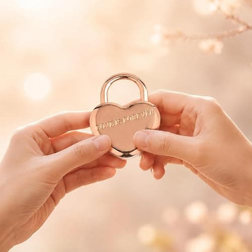 Tcyoatoa Fingerprint Padlock for Gym Locker, Heart Shaped, Rose Gold | Rechargeable Cute Smart Lock,10-Fingerprint Memory, Ideal Gift for Jewelry Boxes, Cosmetic Cases, Suitcases, Travel, School thumbnail 6