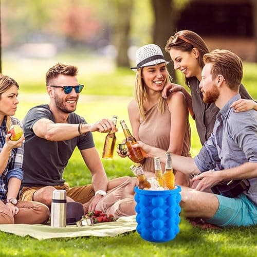 Aoutrow Ice Cube Mold, Silicone Ice Bucket Ice Cup with Lid (2 in 1), Press Type Easy-Release Ice Trays Ice Cube Maker for Frozen Cocktail, Whiskey, Beverages thumbnail 7