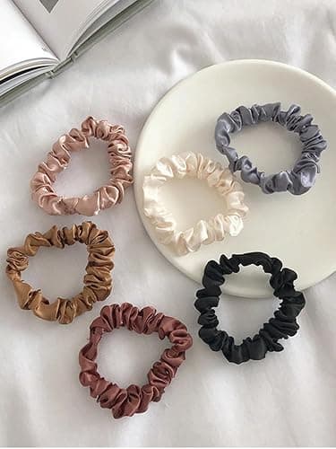 6pcs Elegant French satin headband versatile basic hair rope hair accessory rubber band thumbnail 3