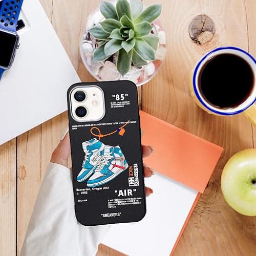 WMFLLNL Cool Phone Case for iPhone 13 Case for Boys Men Basketball Shoes Sneaker Print Design Cases Compatible with iPhone 13 Black thumbnail 5