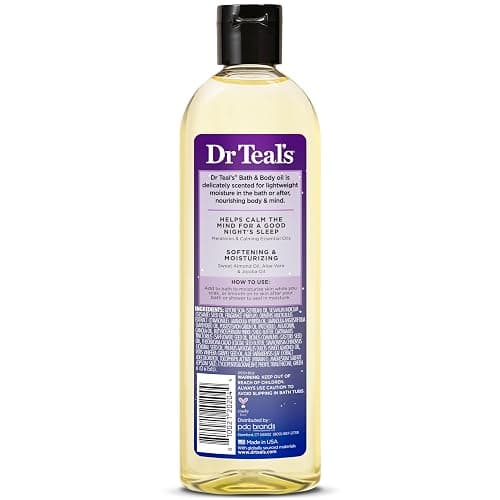 Dr Teal's Moisturizing Bath & Body Oil, Sleep Blend with Melatonin, Lavender & Chamomile Essential Oils, 8.8 fl oz. thumbnail 8