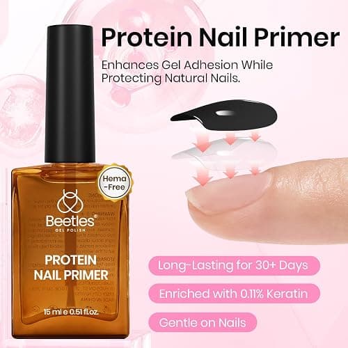 Beetles 15ml Protein Nail Prep Dehydrator and Primer nail Set - 2PCS Hema-Free & Acid Free Nail Bond Protein Prep Kit for Gel Nail Polish Acrylic Nail Supplies thumbnail 3