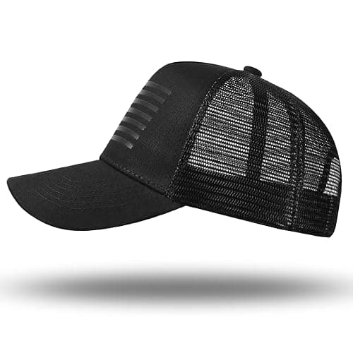American Flag Trucker Hat - Snapback Hat, Baseball Cap for Men Women - Breathable Mesh Side, Adjustable Fit - for Casual Wear thumbnail 2