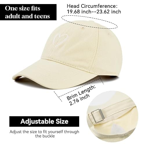 Zando 2025 Trendy Heart Baseball Caps for Women Men Girls Dad Adjustable Cute Cotton Ball Cap for Running Golf Tennies Travel thumbnail 6