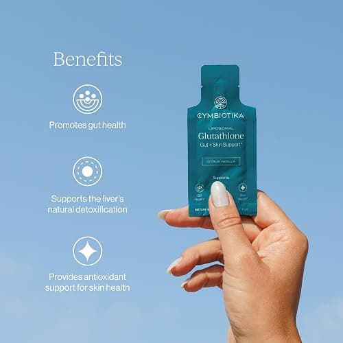 CYMBIOTIKA Liposomal Glutathione – PQQ, CoQ10, Detox & Skin Support | With PQQ, CoQ10 & vitamin B2. Sunflower liposomal delivery. Vegan, non-GMO, third-party tested. Citrus Vanilla, 26 packets. thumbnail 2