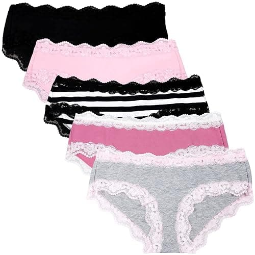 LYYTHAVON Women’s Underwear Soft Breathable Cotton Brief Ladies Panties 5-Pack - Image 1