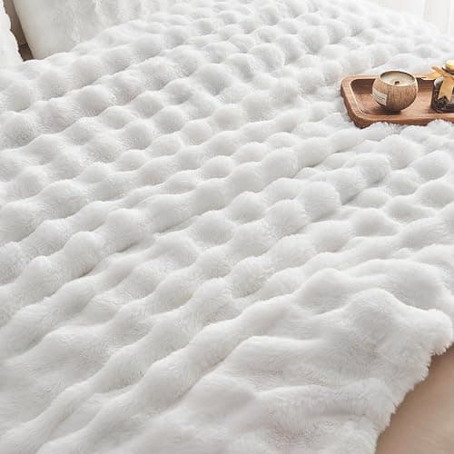 EMME Bubble Decke Sofa Kuscheldecke Kaninchen Plüsch Dicke Decke, Wohndecke Flauschig Sofaüberwurf Couchdecke, Fleecedecke, Flauschige Wohndecke für Couch thumbnail 6