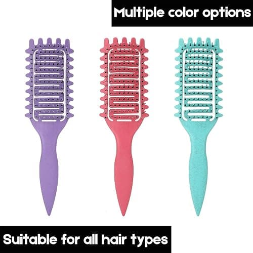 Boar Bristle Vented Curly Hair Brush for Shaping and Defining Curls in Women thumbnail 4