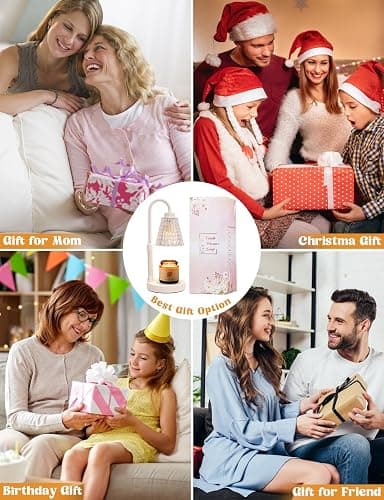 Innqoo White Crystal Candle Warmer Lamp with Timer, Dimmable Candle Warmer for Jar Candles, Height Adjustable Wax Melts Warmer, Birthday Gifts for Women Mom, House Warming Gifts New Home Decor thumbnail 7