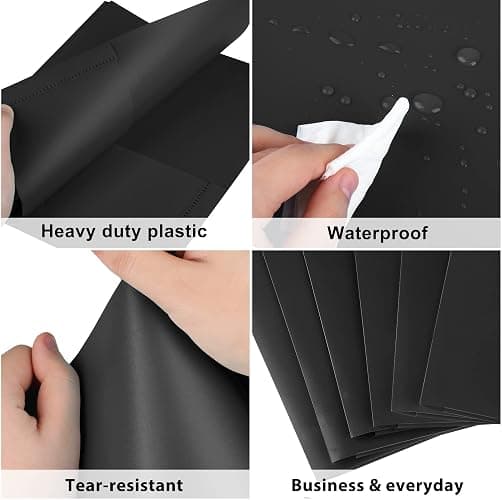 HABGP 6 Pack Black File Folders with Pockets and Business Card Slot, Letter Size Plastic 2 Pocket Folders for Documents, Office Filing Cabinet Folders, School Supplies for College Students thumbnail 4