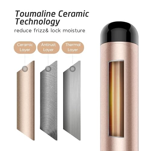 Hoson 1 3/4 Inch Curling Iron Large Barrel, 1.75 Long Barrel Curling Wand Dual Voltage, Ceramic Tourmaline Coating with LCD Display, Glove Include thumbnail 3