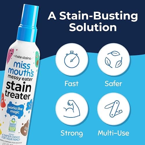 Miss Mouth's Messy Eater Stain Treater Spray - 4oz Stain Remover - Newborn & Baby Essentials - No Dry Cleaning Food, Grease, Coffee Off Laundry, Underwear, Fabric thumbnail 3