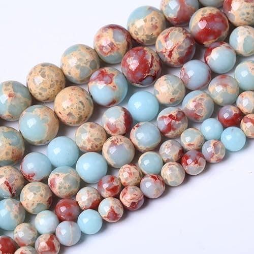 60PCS 6MM Natural Longevity Mountain Beads Round Loose Stone Beads for Jewelry Making DIY Energy Stone Healing Power Bracelet 15" - Image 1
