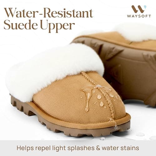 WaySoft Women's Genuine Australian Sheepskin Slippers, 18mm Wool Pile, Memory Foam, Durable Anti-Slip EVA Sole thumbnail 5