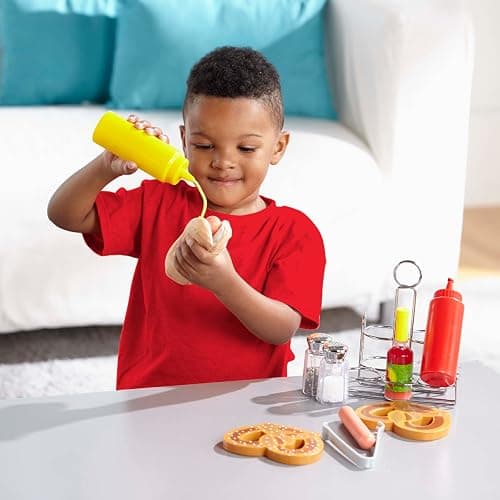 Melissa & Doug 6-Piece Condiments, Play Food Set with Kids Play Kitchen Accessories, Preschool Learning Toys for Girls & Boys 3+ thumbnail 2