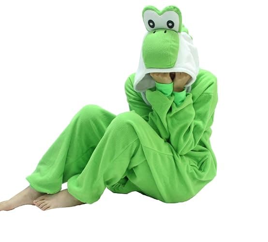 Adult Unisex Pink Yoshi Kigurumi Onesie Suit Halloween Christmas Anime Pajamas Green Yoshi Cosplay Costumes Disfraz Couple thumbnail 3