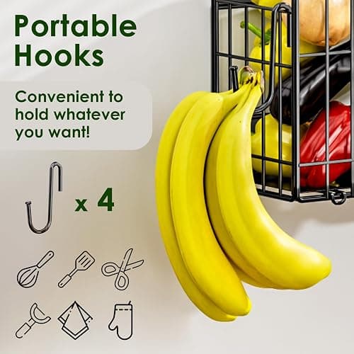 YIWANFW 2 Set Magnetic Shelf for Fridge, Potato & Onion Storage Bins, Magnetic Fruit Basket for Refrigerator Pantry Kitchen Counter Laundry, Magnetic Fridge Organizer Spice Snacks Magnet Fridge Shelf thumbnail 6