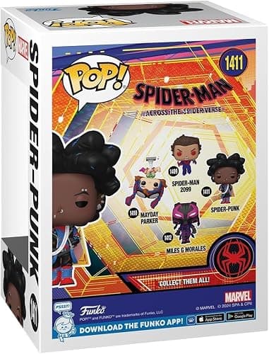 POP Marvel: Spider-Man: Across The Spider-Verse - Hobie Brown as Spider-Punk (Unmasked) Funko Vinyl Figure (Bundled with Compatible Box Protector Case), Multicolor, 3.75 inches thumbnail 4