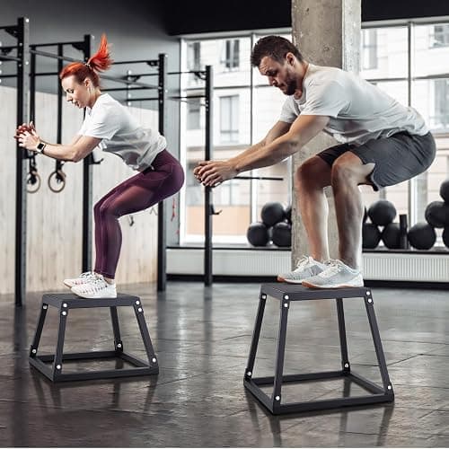 VEVOR Plyometric Jump Box, 12-30 Inch Plyo Box, Steel Plyometric Platform and Jumping Agility Box, Anti-Slip Fitness Exercise Step Up Box for Home Gym Training, Conditioning Strength Training thumbnail 8