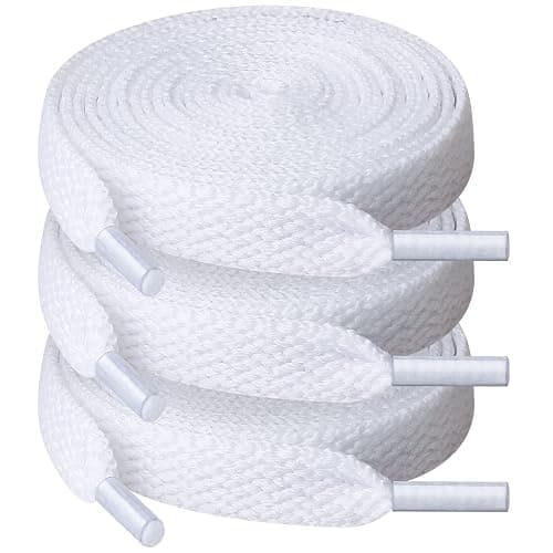 UpUGo 3 Pair Flat Shoe laces, 5/16" Wide Shoelaces for Athletic Running Sneakers Shoes Boot Strings - Image 1